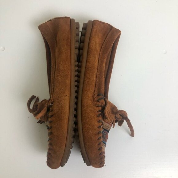 Minnetonka Arizona Kilty Suede Wms Moccasin Size 7 - Picture 5 of 10